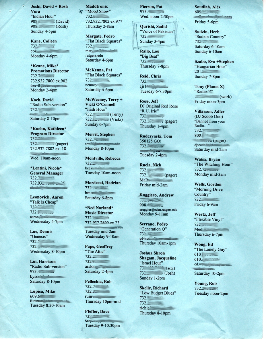 1999 Phone List 2