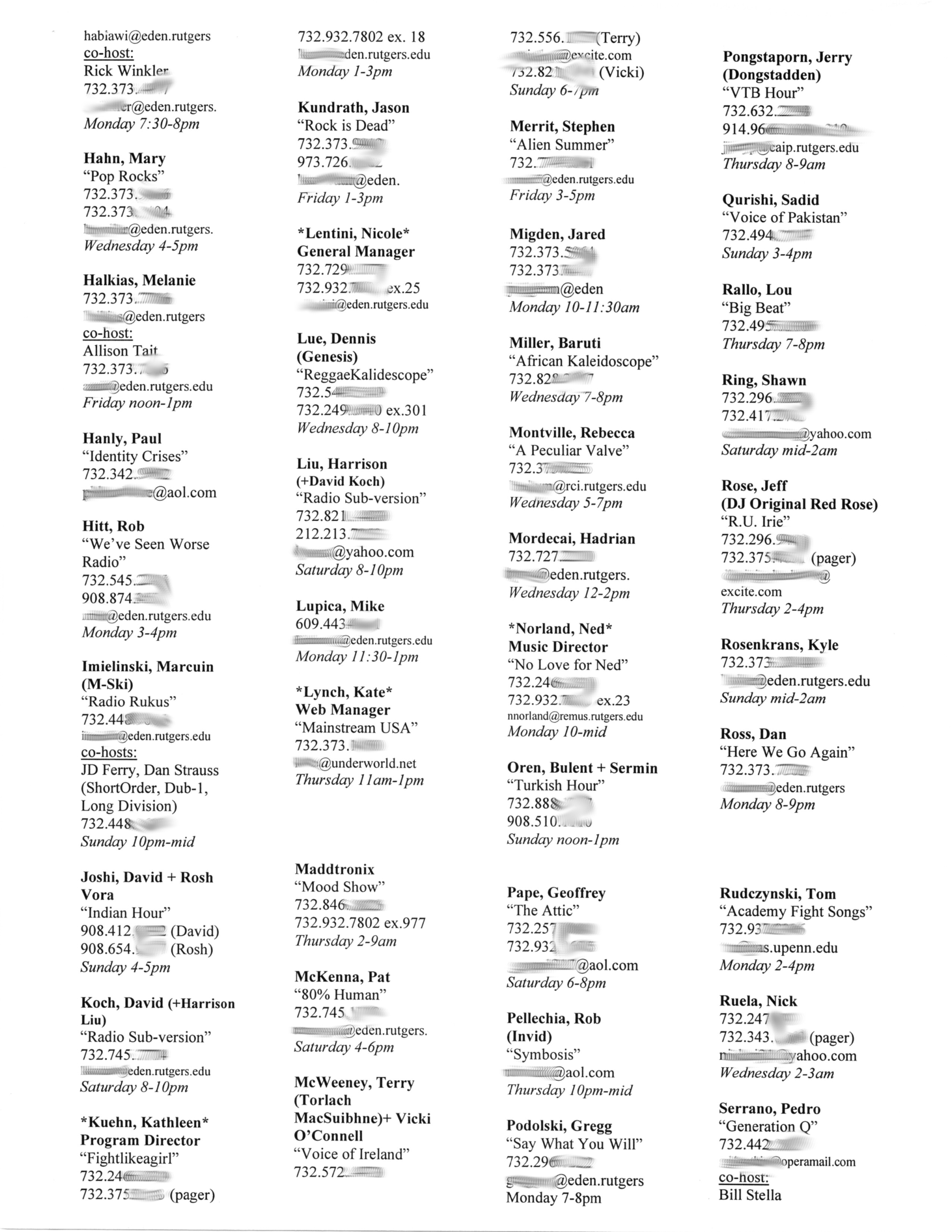 2000 - Phone List Page 2