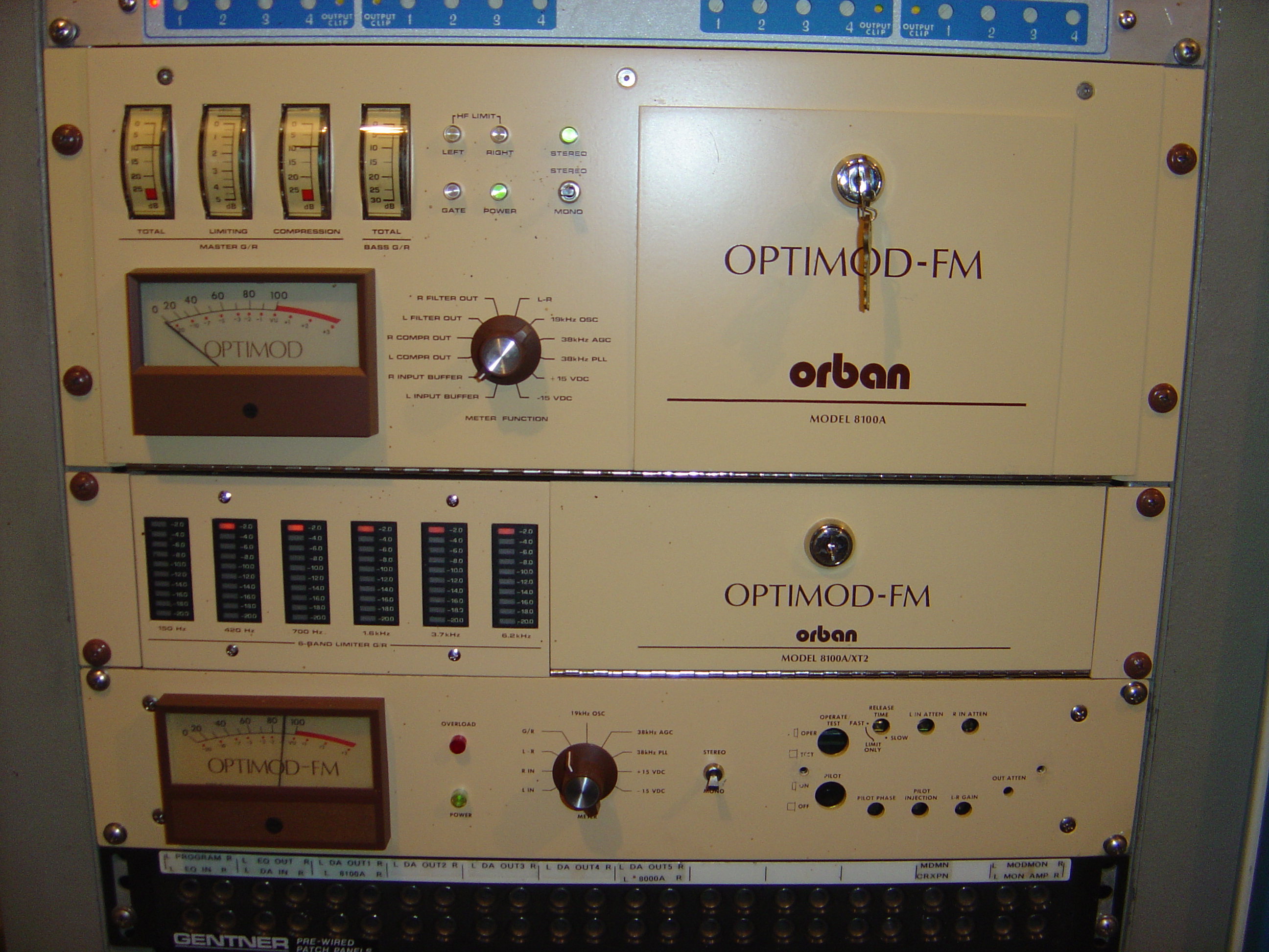 2006 - Newer Optimod on Top, the original 1980s edition on bottom. Both worked.