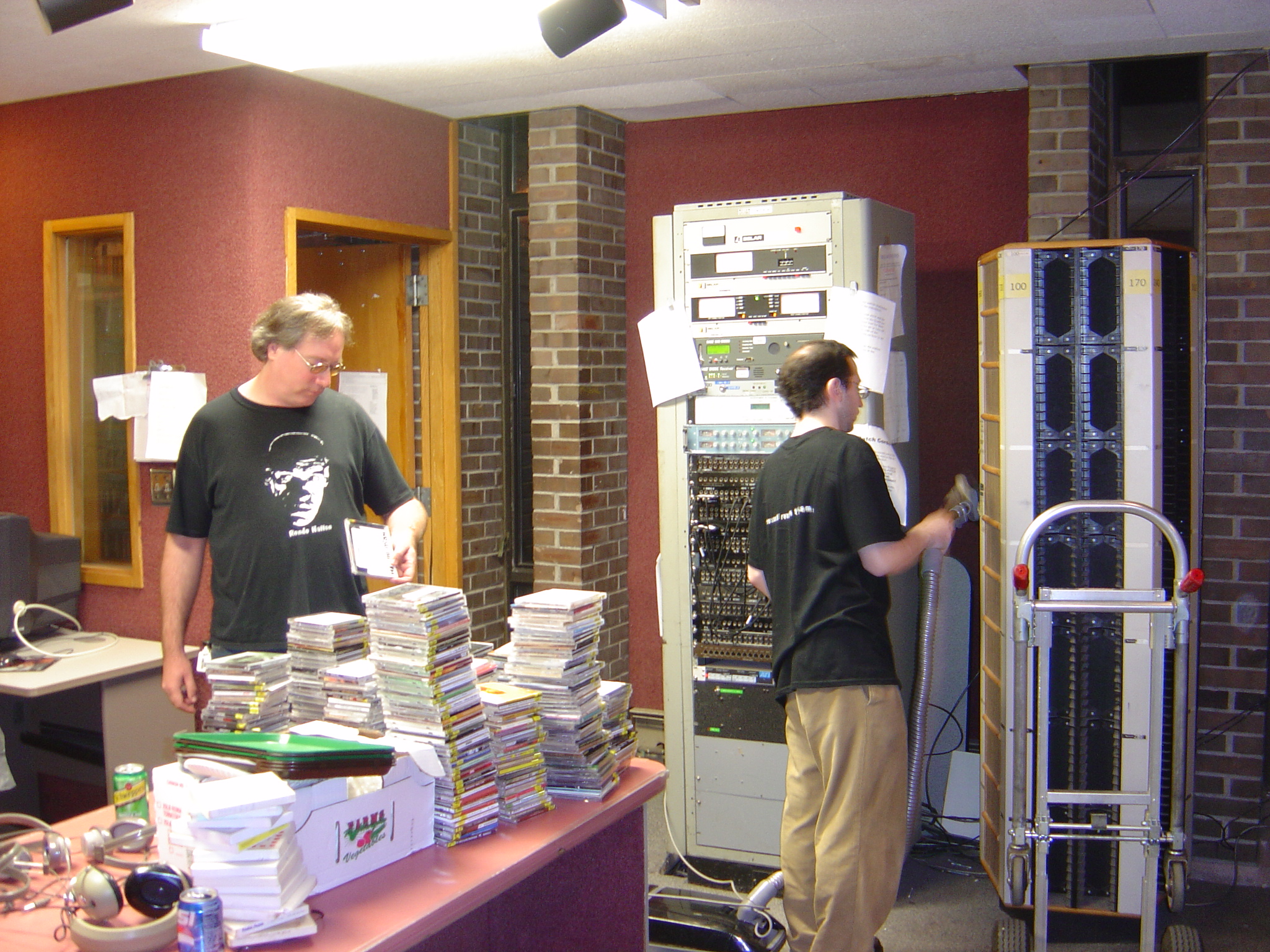 2006 Music meeting being held in production - Geoffe Pappe and Cory Goldberg