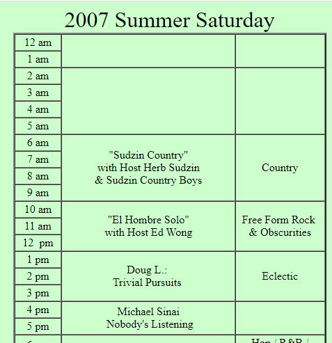 Saturday Summer 2007