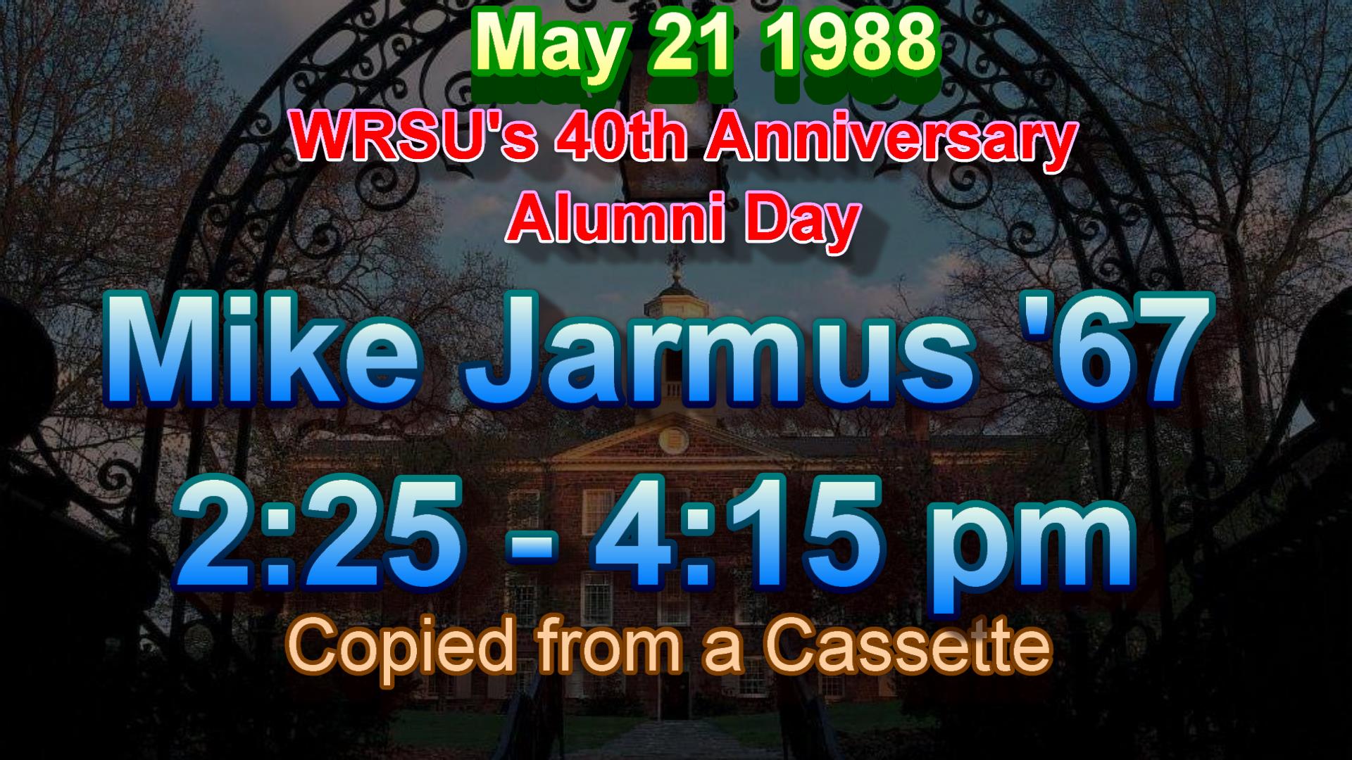 Alumni Day 1988 - Schedule - 40 years on the Banks