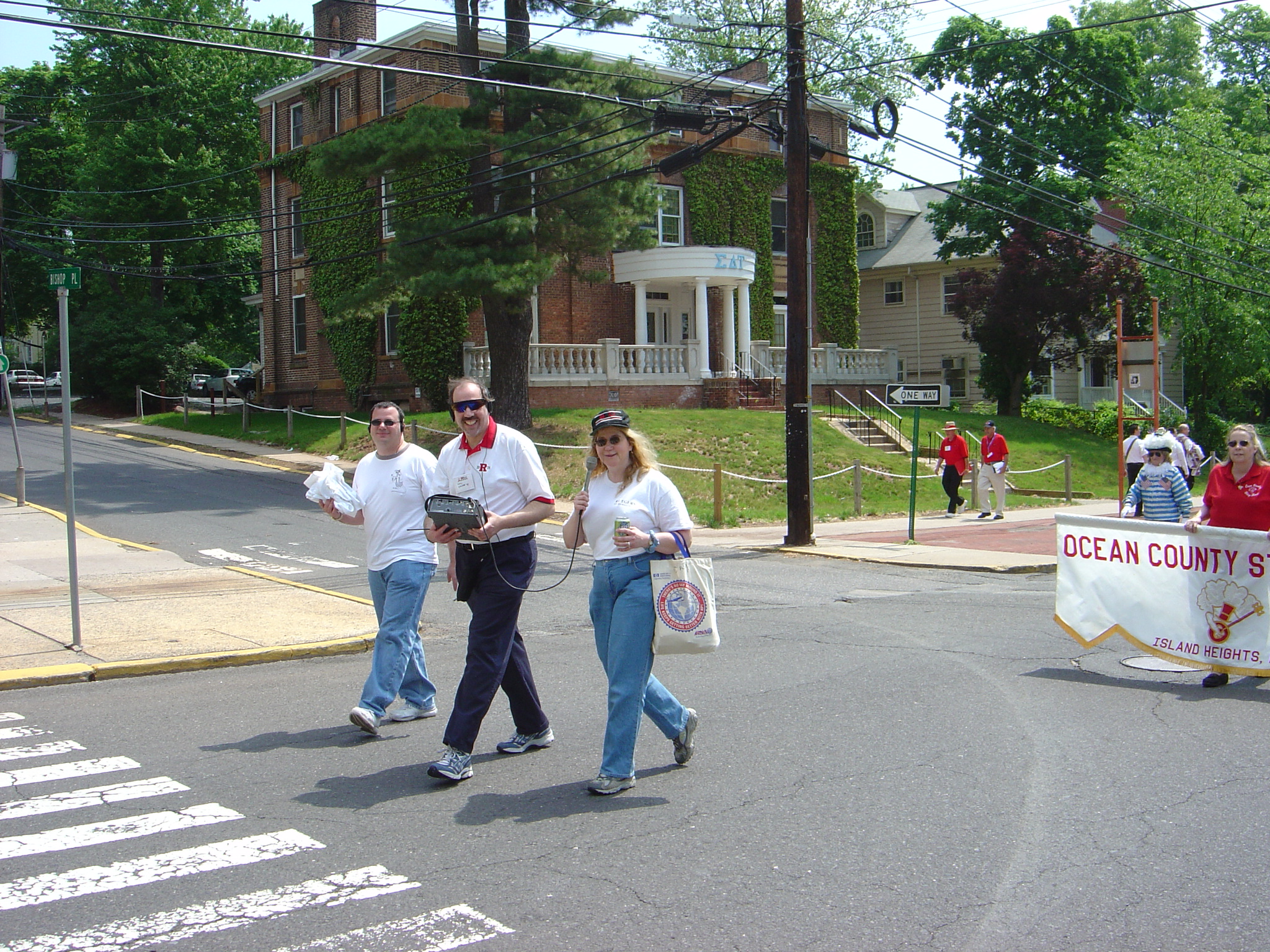 Rich Keller, Marc Walker, Joyce Romanski on College Avenue